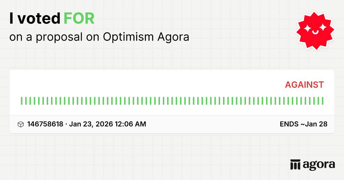 I voted For Proposal to Align OP Token with Superchain Success vote.optimism.io/proposals/8736…