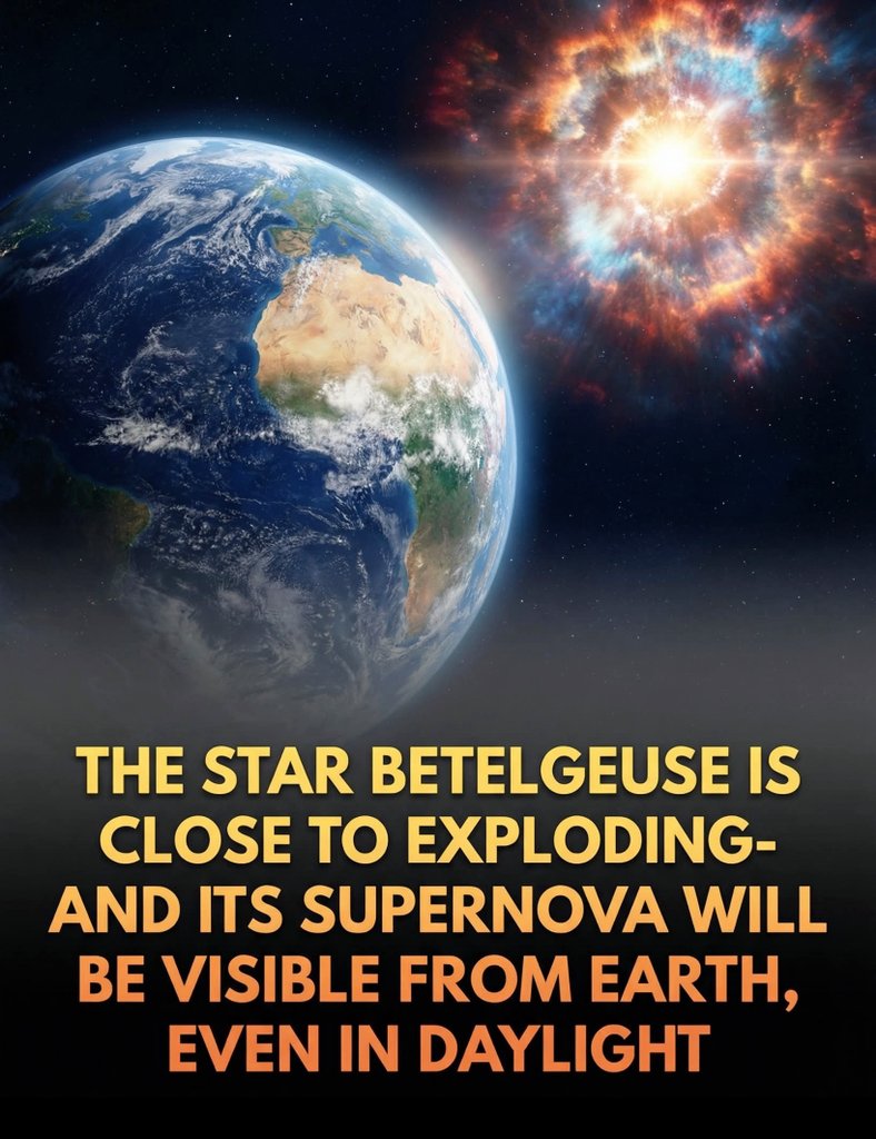 NightSkyNow's tweet image. 🚨 Betelgeuse’s death will create a "second moon" in our sky, marking the most-witnessed celestial event in human history.

The red supergiant star Betelgeuse, the distinctively crimson shoulder of the Orion constellation, is nearing the end of its life cycle and is destined to…