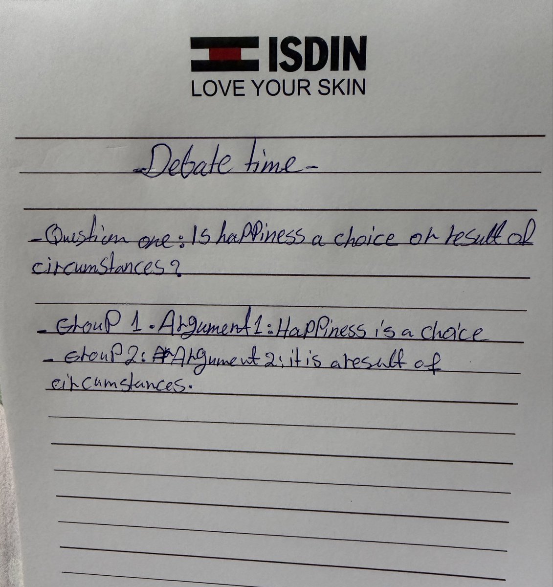 Debate time with my sisters .

Each group  has 10 min to explain their thoughts 💭 .
