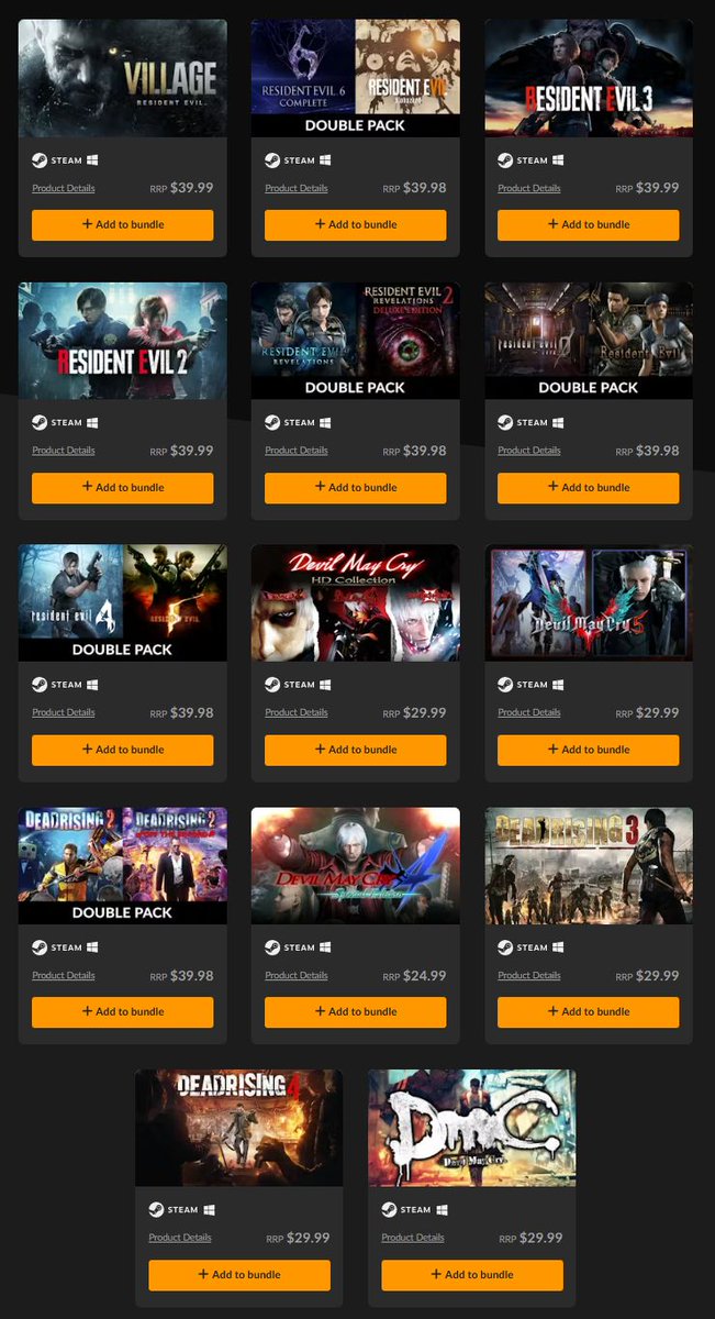 Resident Evil Village (Steam) w/ 1 more game is $12.99 on Fanatical Build your own Resident Evil Bundle: Demonic Edition buff.ly/XUWLcdf #ad 

add more games to save more