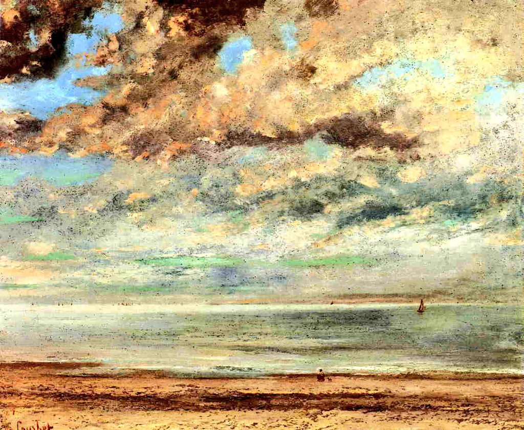 impression_ists's tweet image. Gustave Courbet, Sunset