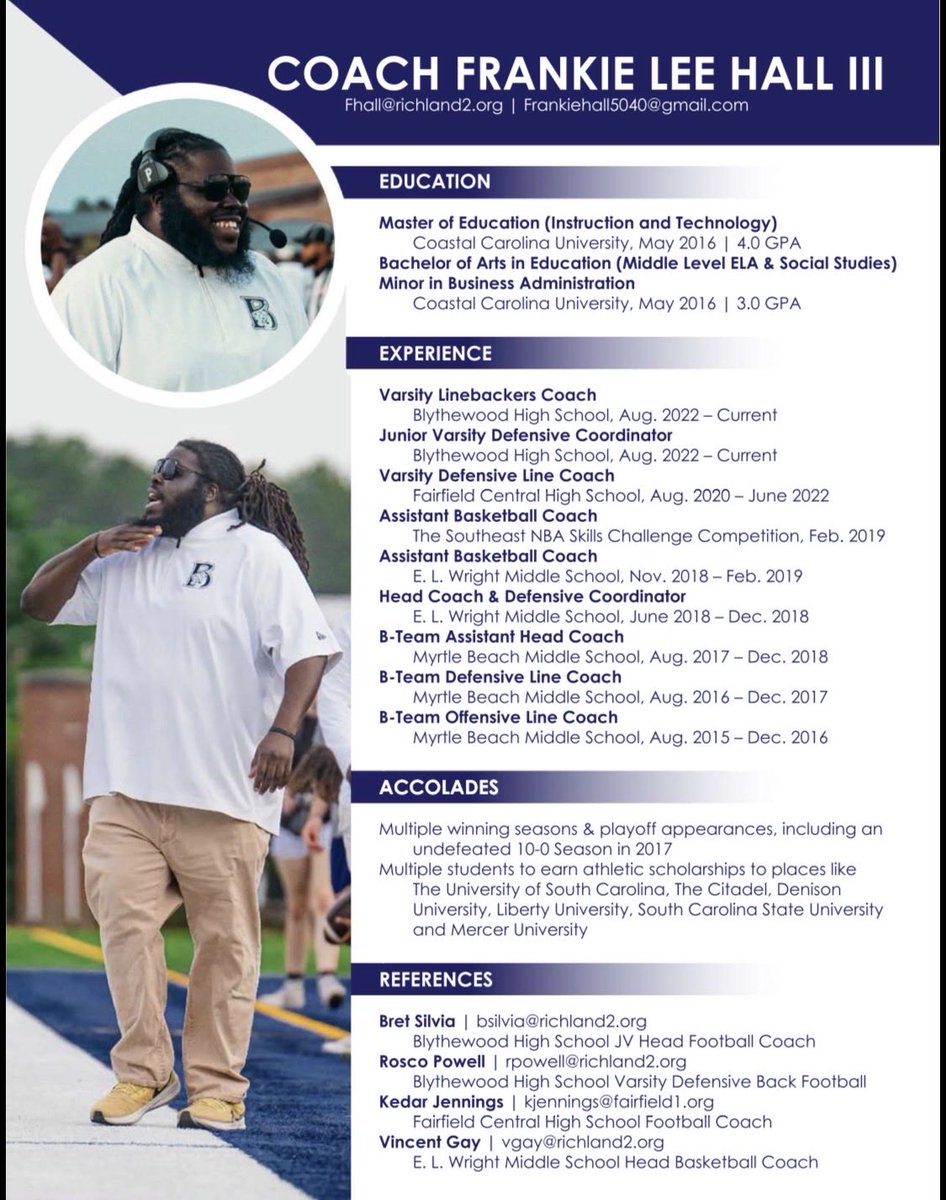 Coach Frankie Hall tweet media