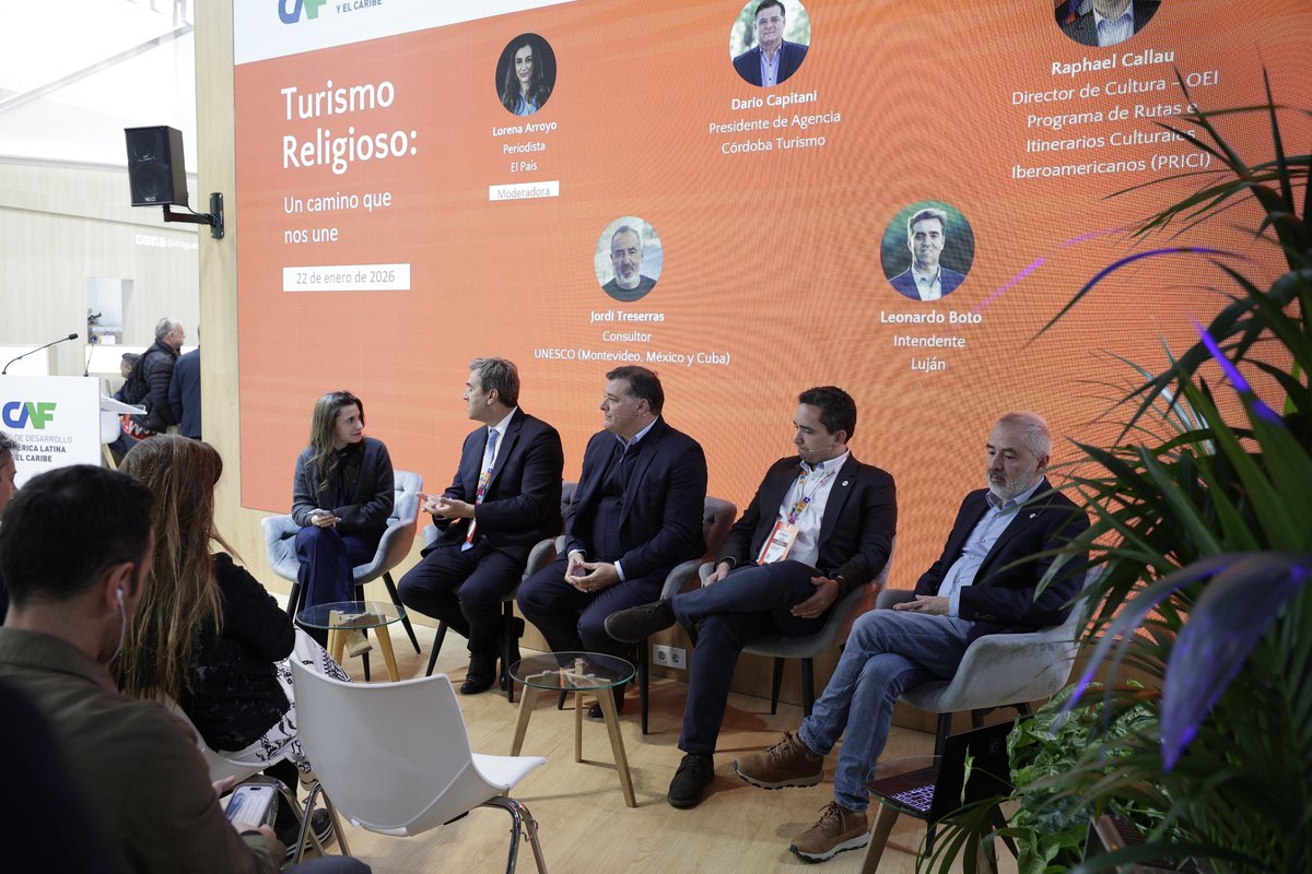 En FITUR 2026, CAF realizó el encuentro “Turismo religioso: un camino que nos une”, un espacio para dialogar sobre el valor del turismo espiritual y religioso como motor de desarrollo territorial en América Latina y el Caribe.

Durante el evento se abordó el crecimiento del