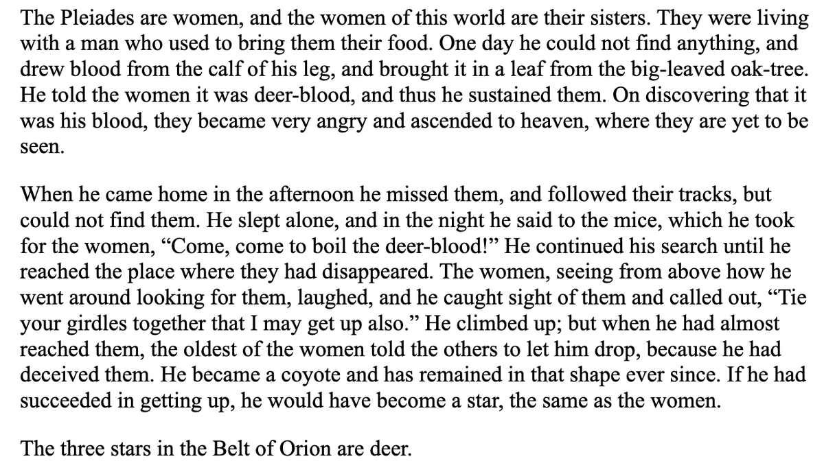Neza76507869's tweet photo. Tepehuan myth on the Pleiades, the Coyote, and Belt of Orion https://t.co/kVkri6MnH3