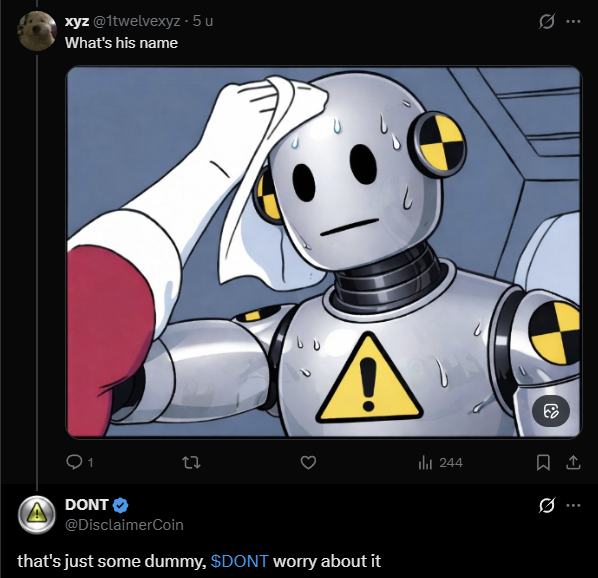 main token $DONT 30m
FbmmdcCYHL7WETG89xtWmNFMzQAaQ8Zs9NXVbimibonk

confirmed mascot $DUMMY 30k
524eoQUY82k6nL8J8geyen7Q3kbecHSecUYQrt7xZ95b

⌛🤖