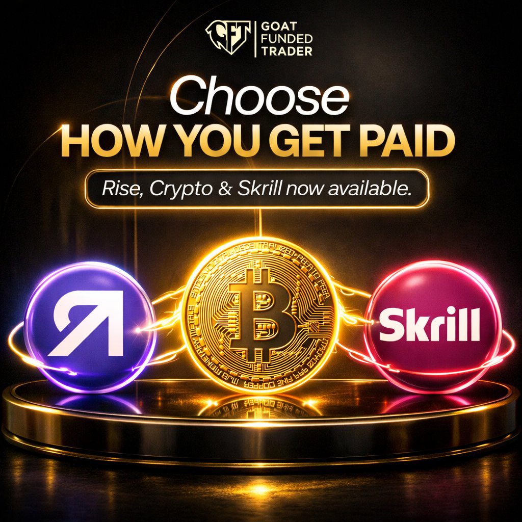 You should be able to choose how you get paid as a trader. With @GoatFunded  Trader, payouts are now more flexible and trader friendly. You can receive  your profits through Rise, Crypto,