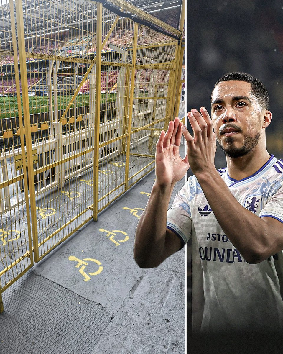 ESPNFC's tweet image. Aston Villa showed their supporters on social media what the away section at Fenerbahçe looked like for their Europa League tie on Thursday. The wheelchair section is caged and the entire away area is covered with protective netting.