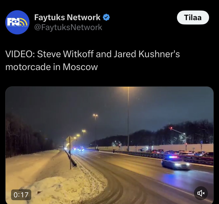 joni_askola's tweet image. This is Witkoff’s 7th trip to Russia over the past year. 

He has never been to Ukraine