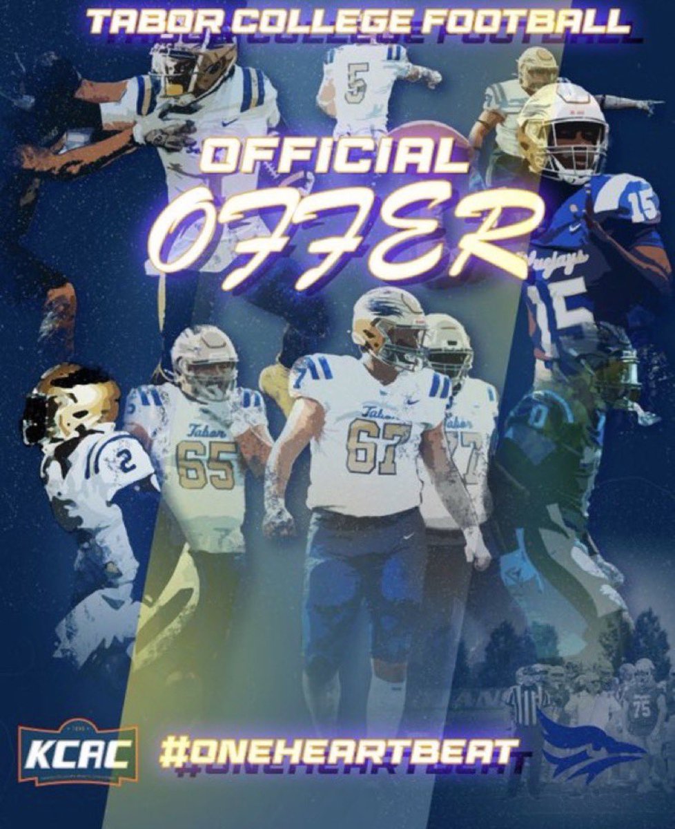 Lukejessop69's tweet photo. After a great conversation with Coach Roehrich I am beyond blessed to have received my (7th) offer from Tabor College!!
@ParkerBlake60 
@nick_robins10 https://t.co/5t5dP6SkOt