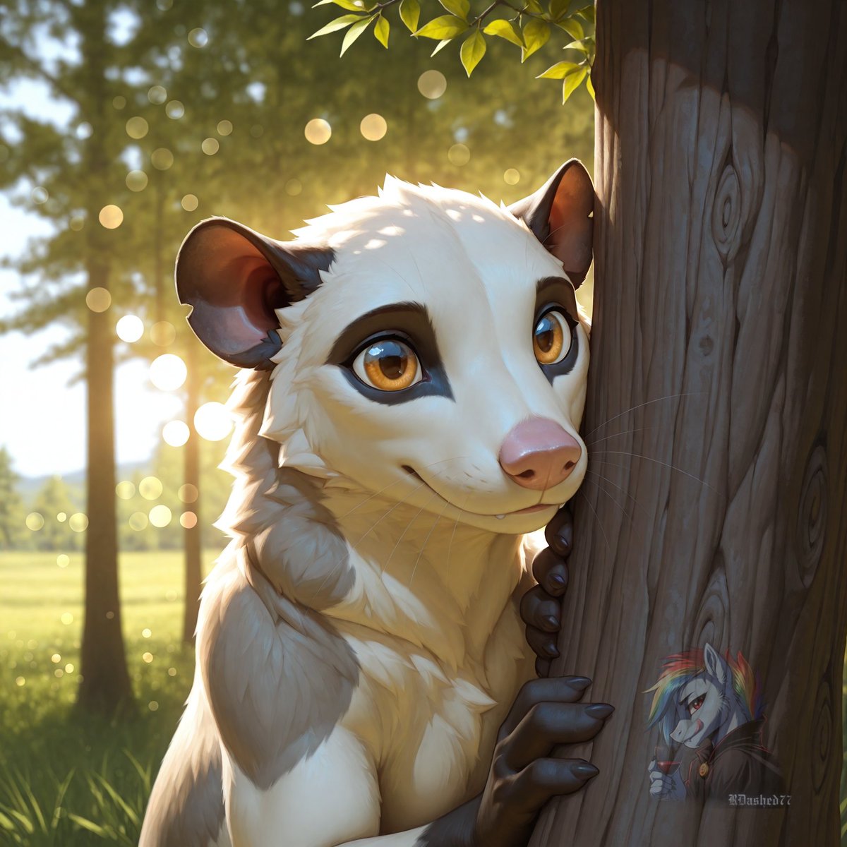 RDashed77's tweet image. "Hi there 😁. Do you have any ticks you don't want?☺️"

#Opossum #AIArtwork #AIArtCommuity