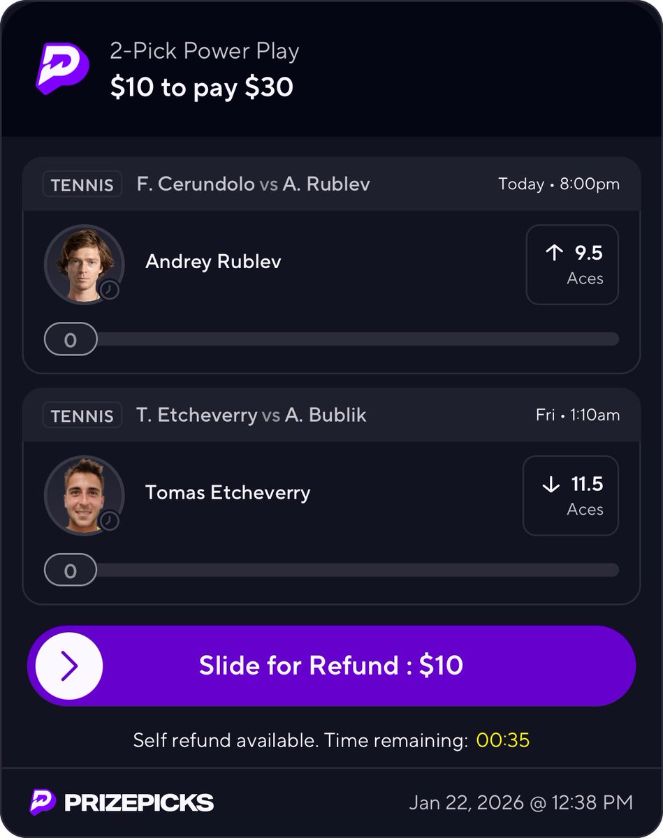 dropshotpoints's tweet image. 🎾Australian Open LADDER CHALLENGE DAY 1!🪜

Look I know the ladder been the only struggle but WE WILL HIT ONE

$10–&amp;gt; $30 ⬅️DAY 1
$30 –&amp;gt; 90 
$90 –&amp;gt; $270
$270 –&amp;gt; $810
$810 –&amp;gt; $2430

$10-&amp;gt;$2,430 IN 5 DAYS! 💸

FOLLOW+LIKE/RT IF TAILING👇

#Prizepicks #Tennis #GamblingX