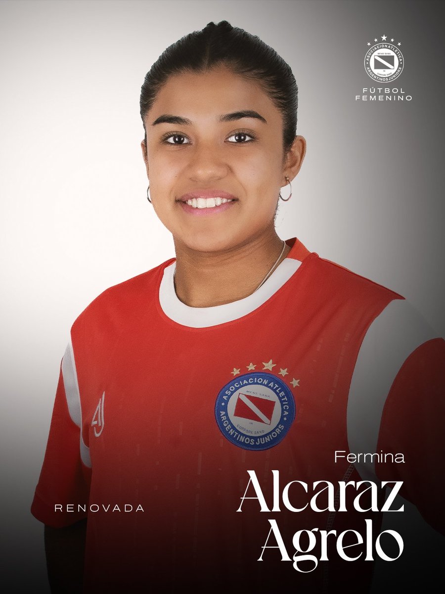 #AAAJ ⚽️ Su fútbol en La Paternal 😎

Fermina Alcaraz Agrelo renovó con Argentinos y tendrá su segunda temporada con los colores del club. 🔴⚪️

La mediocampista ofensiva del equipo de Leandro Sequeira ya está lista para lo que viene. 👊

¡Vamos por un gran año, Fermi! 🐞