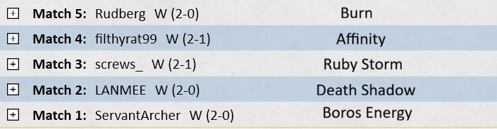 Después de un poco de desconexión por festividades, primer 🏆 Time del año... ¡Y es en Modern!  Estamos preparando el Invitational de <a href="/ItacaGG/">ÍTACA</a> para no dar vergüenza ajena y salió este 5-0 con una versión lowcost de UR Murktide. Lista y emparejamientos ⬇️ mtggoldfish.com/deck/7585237#p…