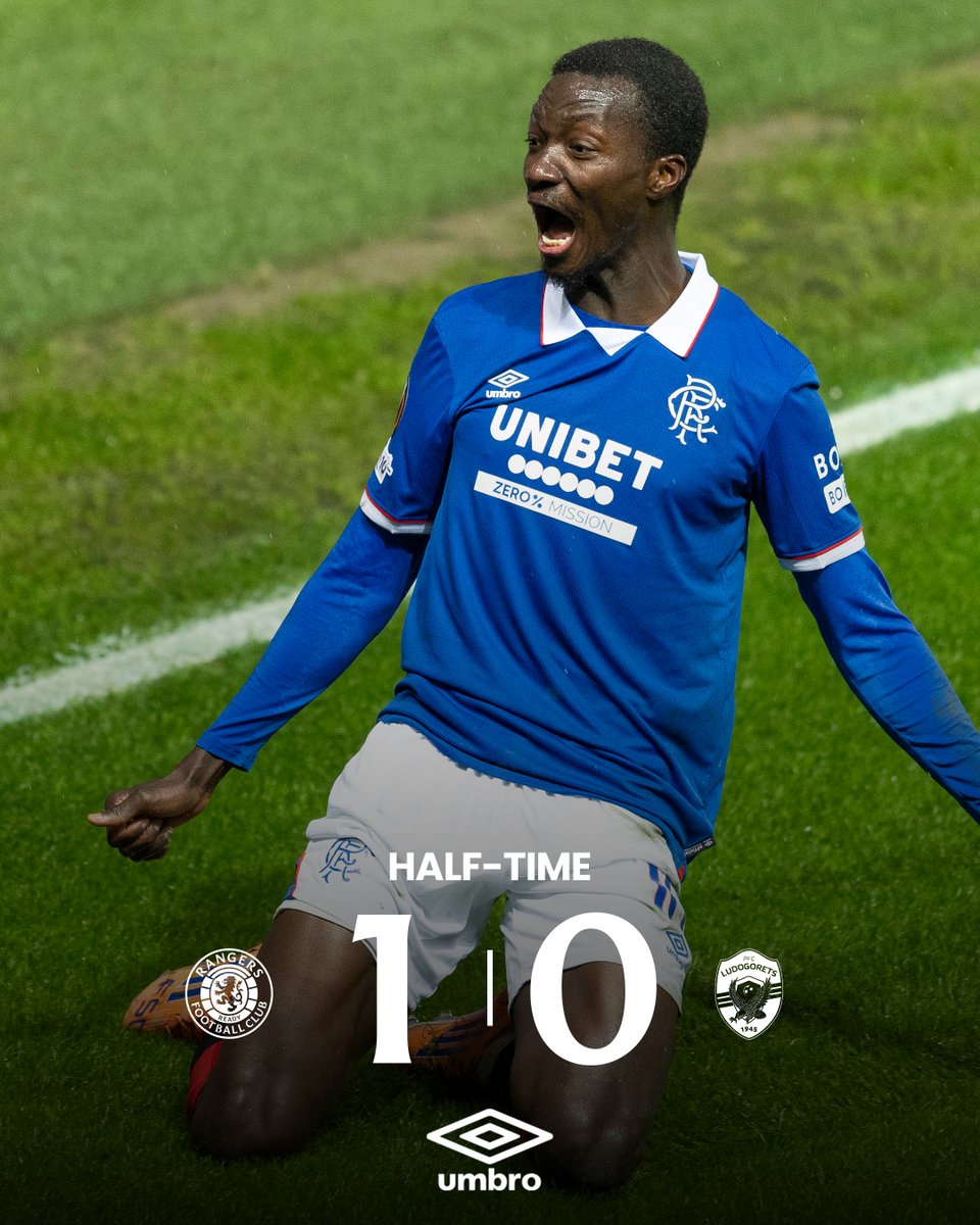 Half-Time against Ludogorets

💙 Diomande's goal puts us ahead at the half.

Rangers 1 - 0 Ludogorets | #UEL