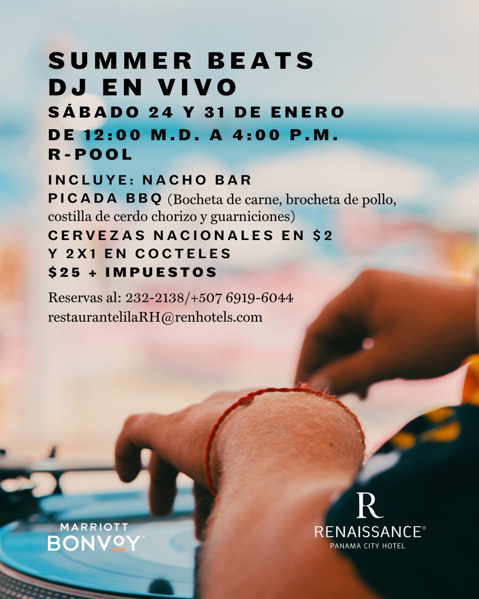 RenPanamaHotel's tweet photo. Cuando la tarde despierta, el ritmo guía la experiencia.
 Summer Beats es música, energía y momentos por descubrir.
Ven y déjate llevar. https://t.co/9OpQvMHe0l