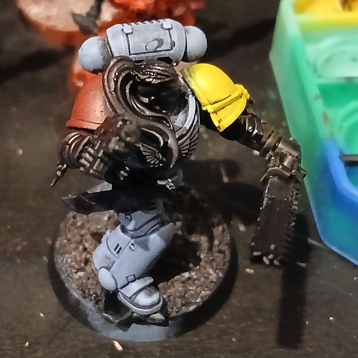 ChaosWulff's tweet photo. Made some slow progress on some of the project plethora I have going on.
Both are one step closer to completion.
#SpaceWolves #SpaceMarines #Ulthwe #Aeldari #WarhammerCommunity #Warhammer40K https://t.co/1IpvFud5tI