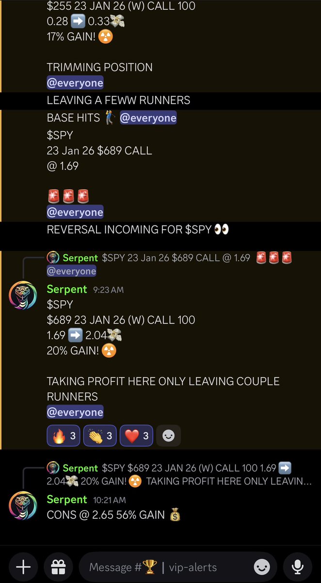 serpenttrades's tweet image. PREMIUM MEMBER PAID HIS ENTIRE RENT FOR THE MONTH IN ONE TRADE! 🔥🔥

TURNING SMALL ACCOUNTS INTO BIG ACCOUNTS DAY AFTER DAY 

THIS IS WHY WE ARE THE #1 OPTIONS TRADING DISCORD 🌎🏆
#SPX #SPY #AAPL #TSLA 

whop.com/serpent-trading