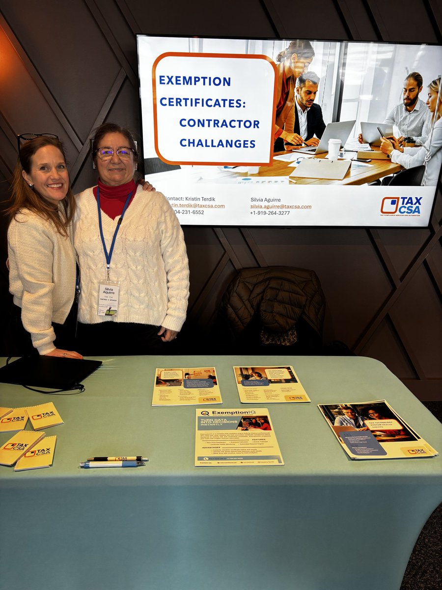 HandleBBlocks's tweet image. Huge shout out and thanks to a co-partner at today’s BuildingBlocks Summit &amp;amp; Social, Tax CSA, Inc Silvia Aguirre and Kristin Terdik.  Silvia continues our day with Exemption and Resale Certificates.  #buildingblocks