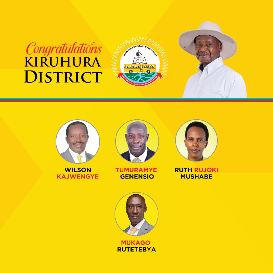 Congratulations people of <a href="/kiruhuralg/">Kiruhura DLG</a> , <a href="/NRMOnline/">NRM Party</a> <a href="/KagutaMuseveni/">Yoweri K Museveni</a> <a href="/WKajwengye/">wilson kajwengye</a> <a href="/RuthRujokiM/">Hon Ruth Rujoki Mushabe</a> @Genensio.
Let's work together and ensure effective performance of our President's manifesto!