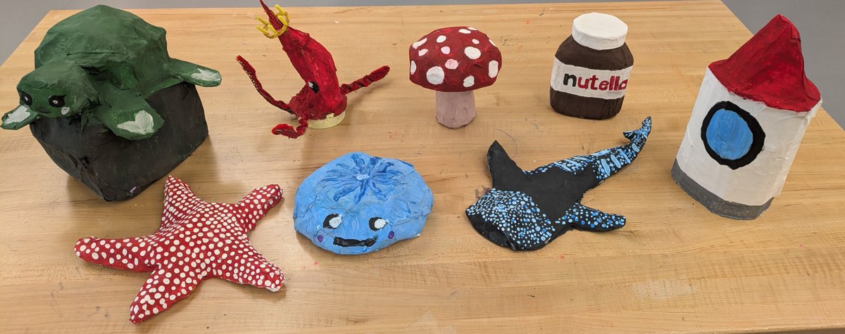 8th graders did AMAZING sculptures!