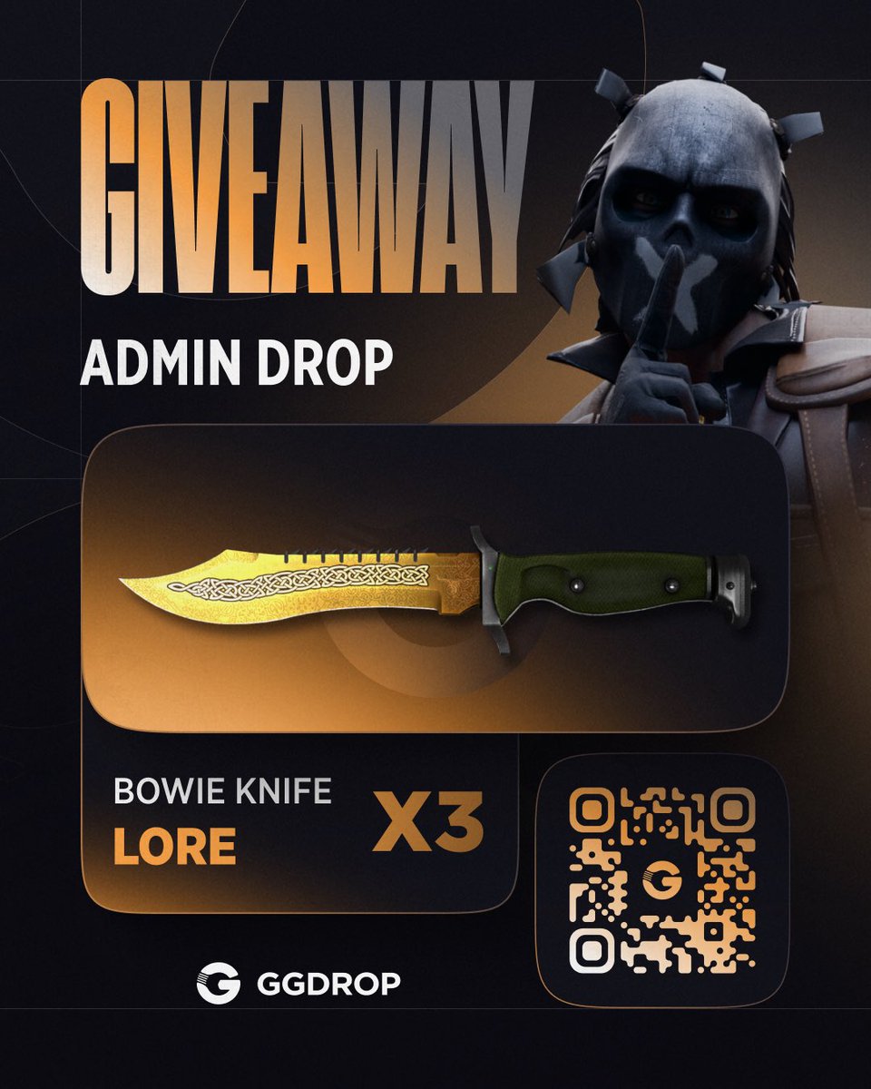 gg_drop's tweet image. 🗡️ ADMIN DROP — KNIFE GIVEAWAY 🗡️

The giveaway just got serious.
We’ve launched a drop with THREE knives and yes, they’re live right now 👀

🔥 ★ Bowie Knife | Lore
Clean look. Top-tier knife. Real chance to grab one for yourself.

This is an admin-only giveaway:
❌ not on the…