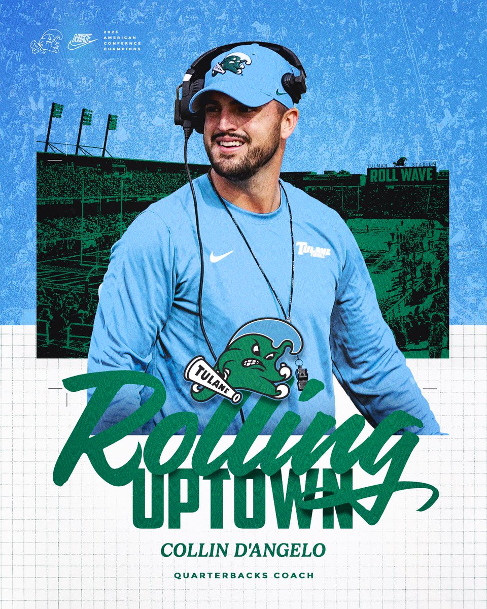 GreenWaveFB's tweet image. .@CollinDAngelo is rolling Uptown! 🌊

#UptownFootball | #AIE