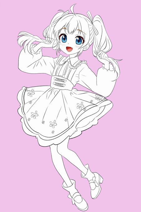 絵を貼らないと存在がきえてしまう病なので いつか仕上げる(予定の)オリジナルツインテちゃんです (いつか仕上げる)