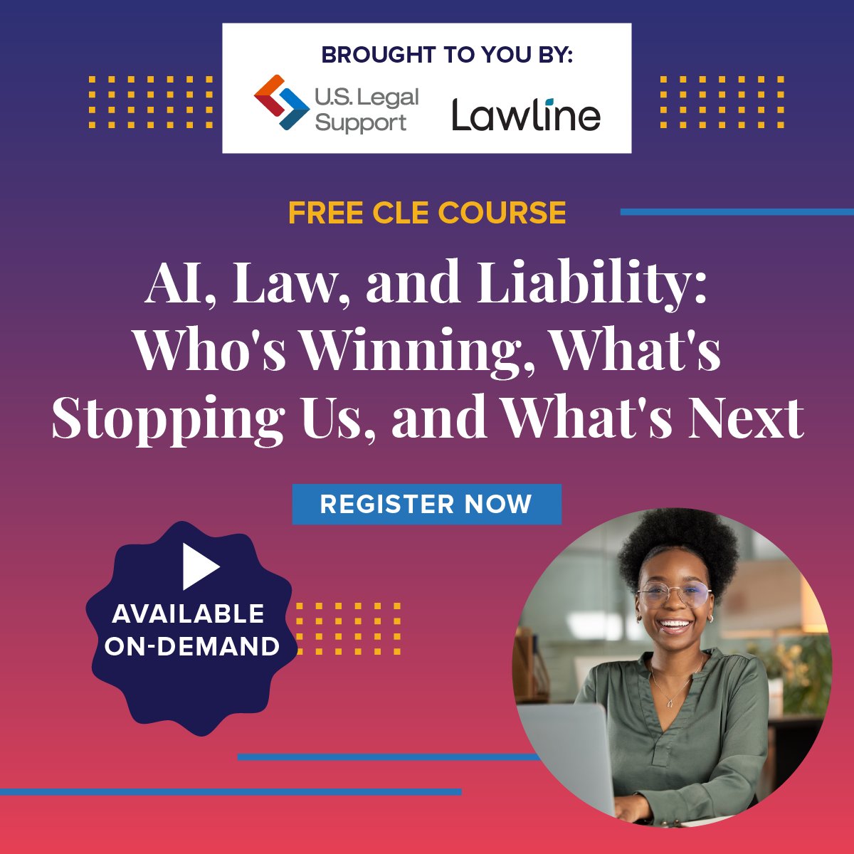 FREE CLE alert! 🚨Learn best practices for AI evaluation, adoption, risk governance and more, in this on-demand CLE. 

➡️ Create a free Lawline account and watch for 𝑭𝑹𝑬𝑬 through the end of March: hubs.ly/Q03_Fcfl0