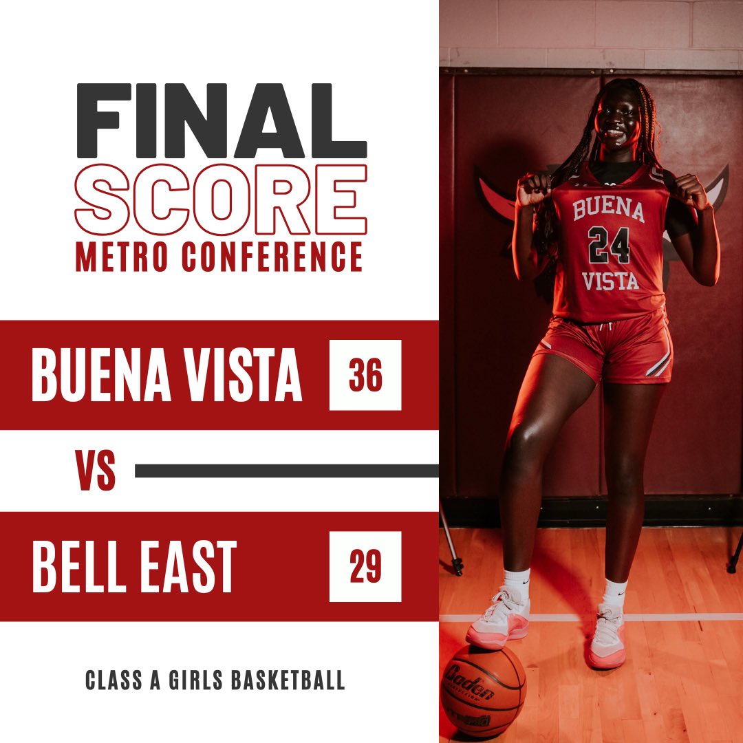 OPS_BVHSGirlsBB's tweet photo. FINAL SCORE 

Buena Vista 36 🆚 Bellevue East 29

Bison were lead by senior forward #24, Rebecca Solomon, who ended the game with a double-double 14 PTS, 10 REB

#2 Emme Baxter 4 PTS, 3 AST, 5 STL
#5 JaiDah Hayes 7 PTS, 5 REB, 6 STL
#10 Da’Shia Evans 5 PTS, 5 REB, 2 AST https://t.co/8FYvDgjXyf