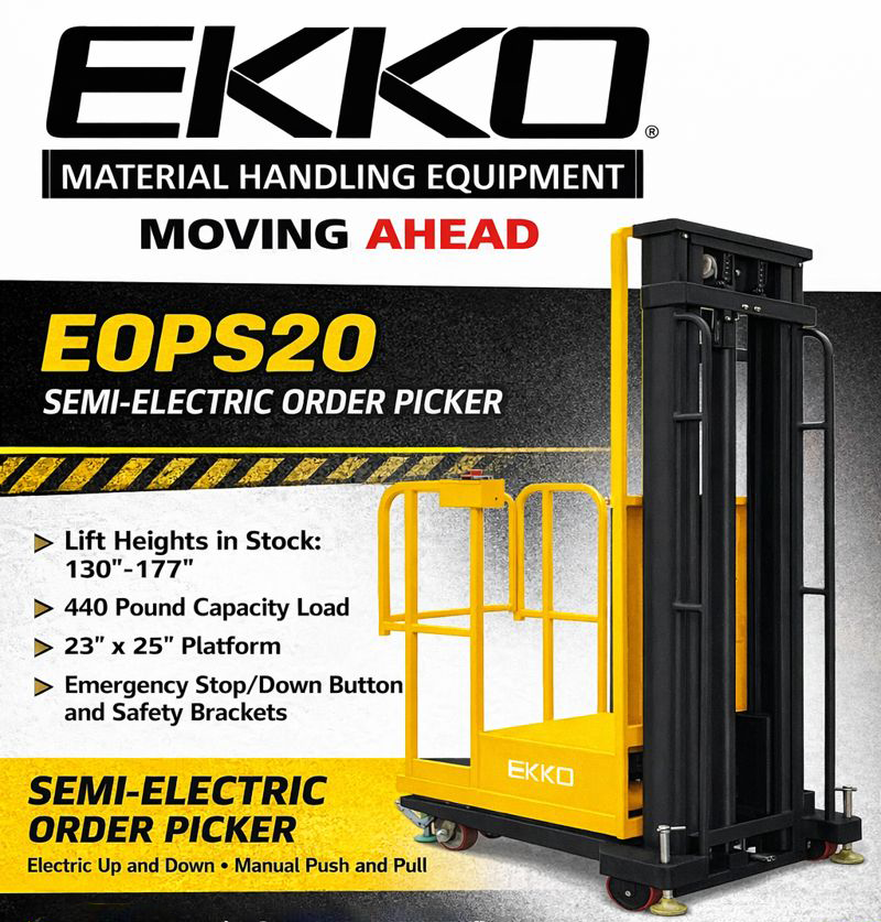 EKKOlifts's tweet photo. The EOPS20 is a reliable, semi-electric order picker designed to make elevated picking safer and more efficient. With electric lift up and down and manual push and pull, itโs a simple, practical solution for everyday warehouse tasks.
#ekko #materialhandling #orderpicker https://t.co/TbDf6boTNS