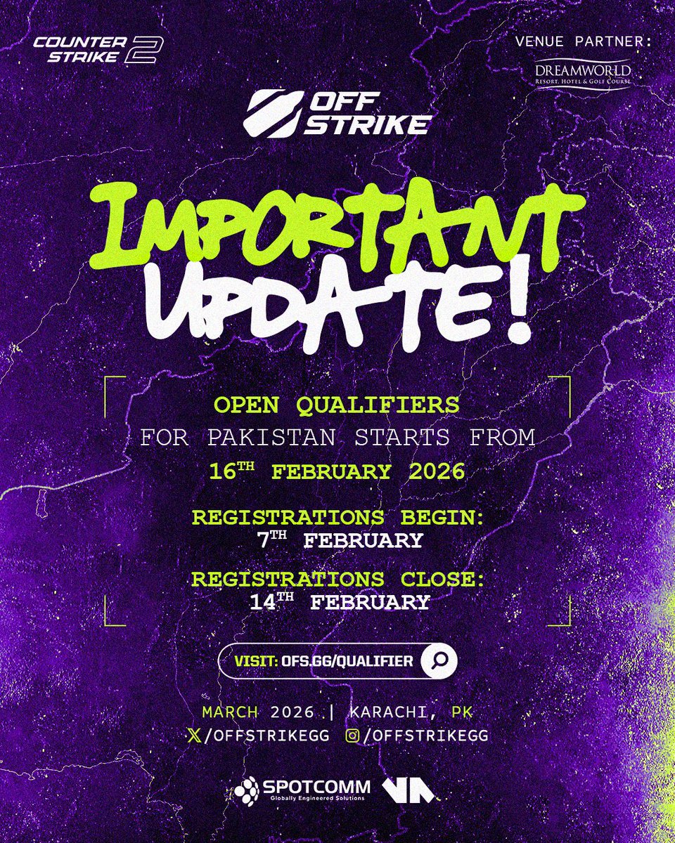Open Qualifier Announcement – Pakistan 🇵🇰

Due to the number of eligible rosters available on the Pakistan VRS list at the time of invitations, Offstrike will supplement one Pakistan slot via an Open Qualifier, in accordance with Tournament Operation Requirements.

Open Qualifier