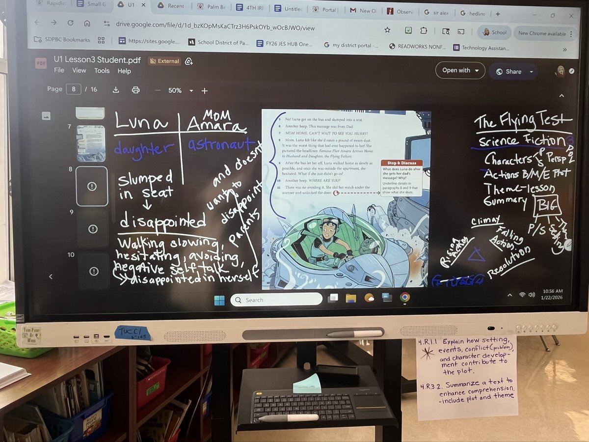 MarsiaTucci's tweet image. Ss EXPLAIN how certain paragraphs contribute to the plot.  Sentence frames guide #ELLs &amp;amp; ALL students who need assistance with the verbiage.  Anchor charts support growth and learning while using @iReady texts @JupiterElemPBC @DebyMcNichols