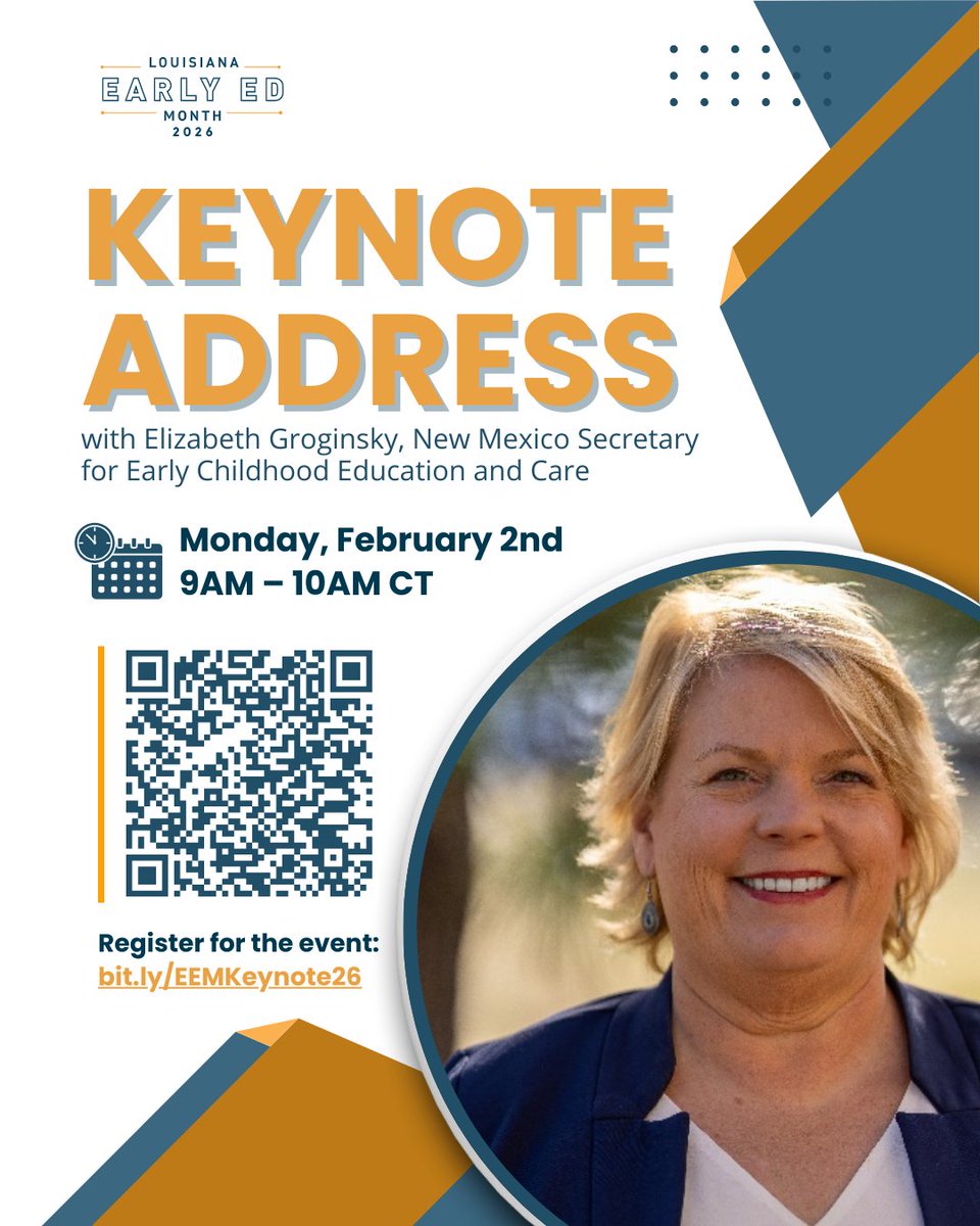 🌟 NM Secretary Elizabeth Groginsky will share how New Mexico built a path to universal child care, from policy vision to implementation, &amp; the impact already seen in family stability, educator wages &amp; access to care.

Register here: bit.ly/EEMKeynote26