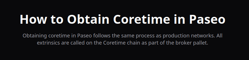 PaseoTestnet's tweet photo. Hello devs! 🌊

Just a heads up that the new coretime sales cycle have just started on testnet.

For those of you that are already procuring your own coretime, we strongly suggest you start considering configuring auto-renewals for your testnet!

We have put together a page to guide you through obtaining coretime, in case you haven't done this before.

Please find relevant information at: https://t.co/BtJJVuCbC2 👈️