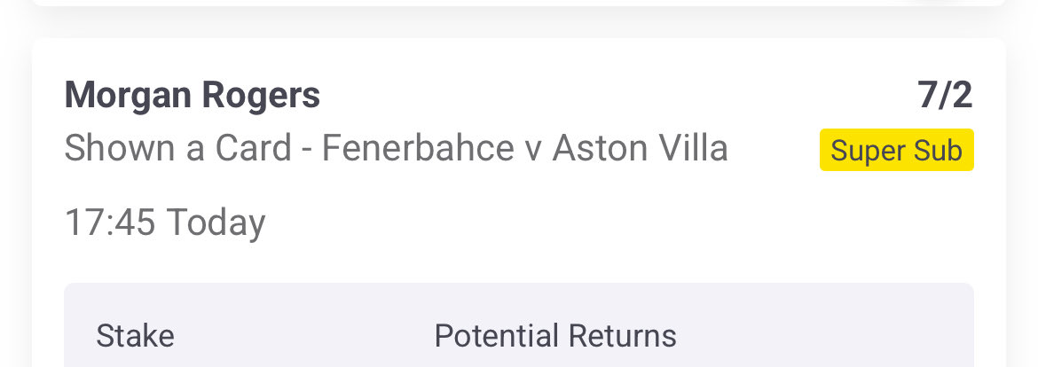 Yellowcardtips's tweet image. 🟨⚽ EUROPA LEAGUE PLAYS ⚽🟨
Feyenoord vs Aston Villa

➡️ 3/1 Card Single
➡️ 8/1 Card Double
➡️ 40/1 Long-shot Bet Builder 🎯

Stake responsibly 💸

#EuropaLeague #UEL
#AstonVilla #AVFC #Feyenoord
#CardBets #FootballBets #BetBuilder
#BettingTwitter #GamblingTwitter
#UKBetting