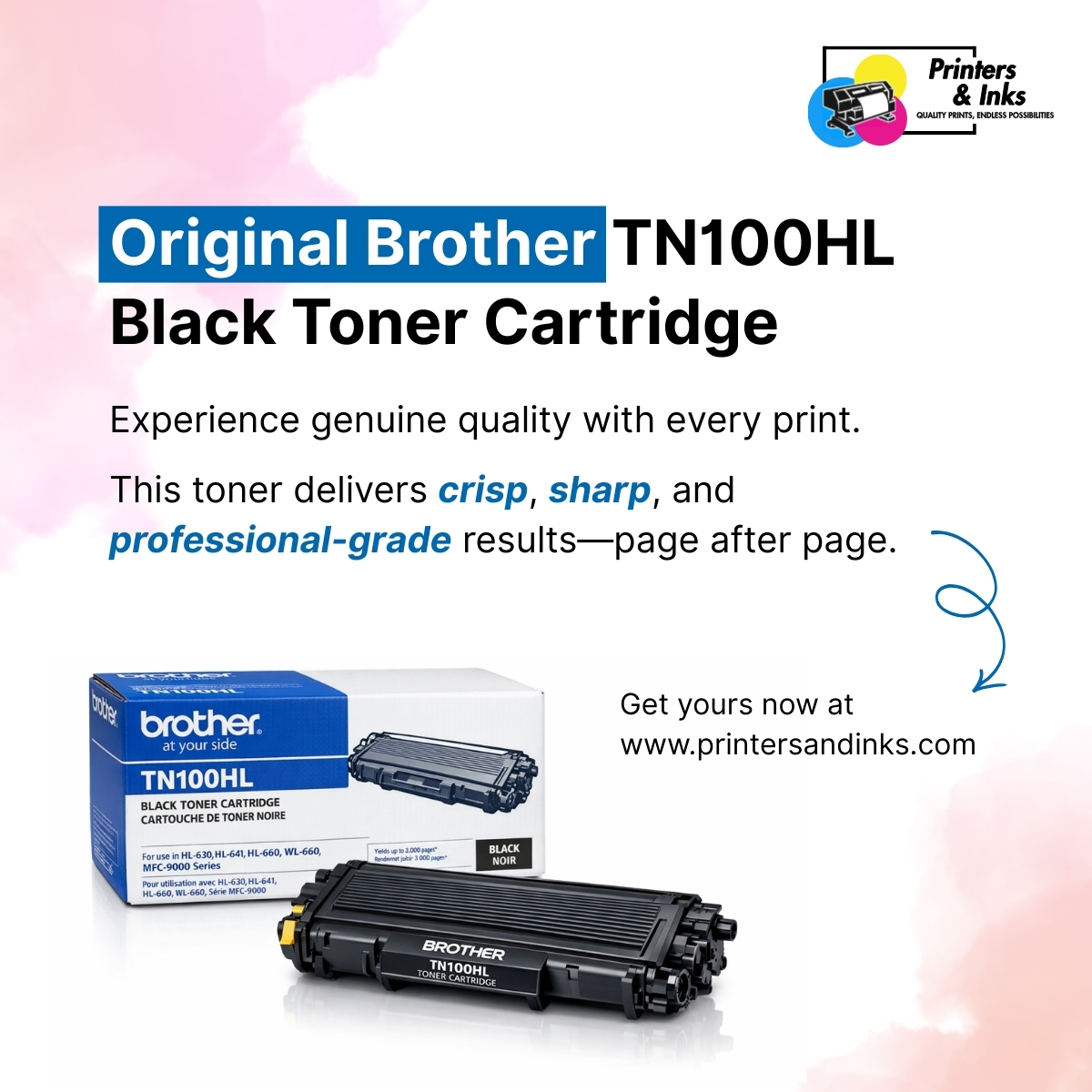 printersandinks's tweet image. Need reliable, high-quality prints?
The Original Brother TN100HL Black Toner is built for clarity, consistency, and performance.
Order today from printersandinks.com

#brothertoner #tn100hl #printerink #printertoner #officeprinting #businesssupplies #blacktoner