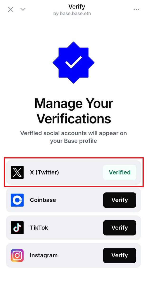 PastanagaCrypto's tweet photo. ‼️Acción importante para el airdrop de @base 

Sigo recibiendo dudas de cómo verificar nuestra cuenta de X en la aplicación de @baseapp así que os lo explico aquí mismo

Primero de todo nos registramos (es gratis): https://t.co/xWUtAzcJJ6

Luego vamos a nuestro perfil en "Edit Profile", en el apartado de "Verifications" pulsamos en "Manage", le damos a continuar, elegimos X y lo vinculamos

Y ya estaría, en mi caso estoy muy activo haciendo transacciones, comprando posts, swaps y publicando contenido por ahí

Creo que será relevante para calificar a $BASE