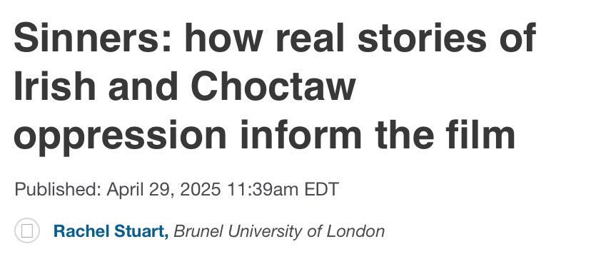 While everyone is ranting and raving about the Oscars and specifically about the film “Sinners,” I’ll leave this here. 🫤