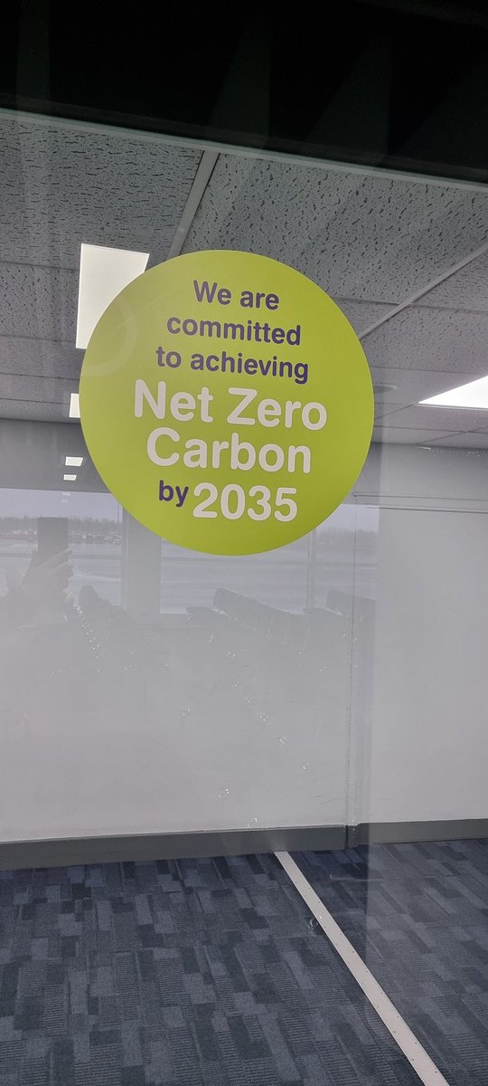 Printed window graphics installed today at Newcastle Airport in relation to their Net Zero Carbon commitment.