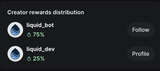 I increased the percentage of fees going to the bot on $liquid