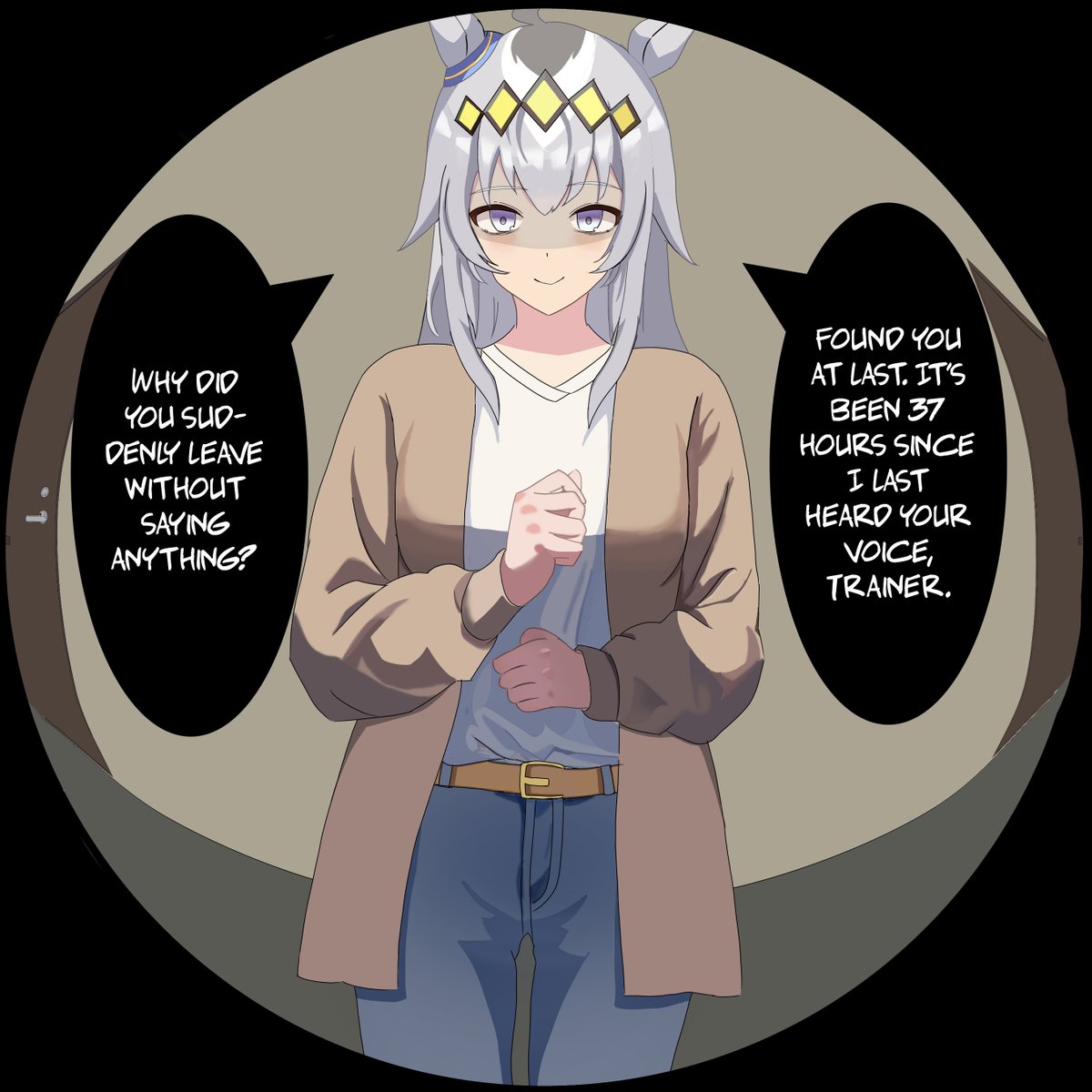 Sadtiger_117's tweet image. 英語版です! [EN]

How did Oguri find out about this place...!?

Translation/英訳 @TheParacite
Typeset/植字工@Sadtiger_117

#ウマ娘 #umamusume #UmaTranslations