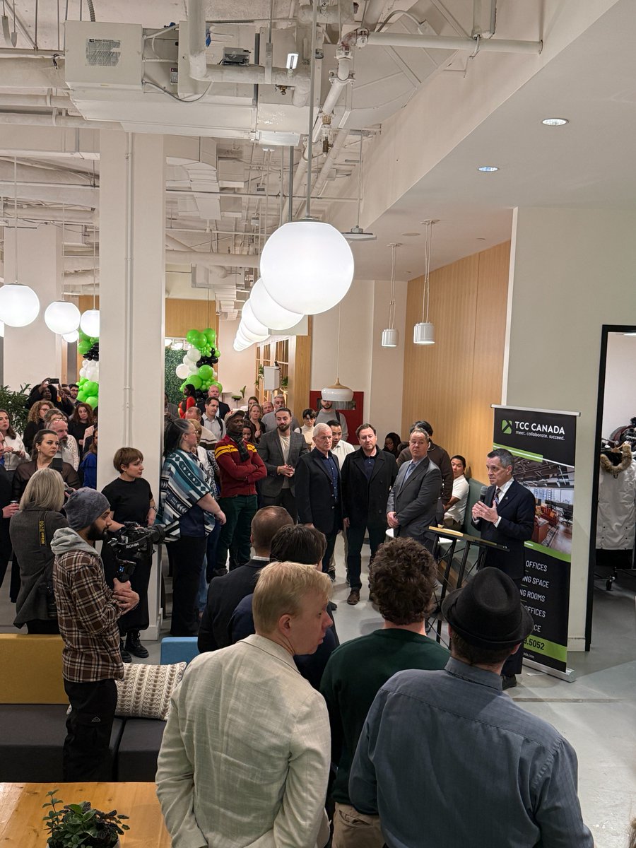 _MarkSutcliffe's tweet image. It was great to join @TCCCanada's president Sean Cochrane, Councillor Ariel Troster (@somerset_ward), OBOT President and CEO Sueling Ching, Jarrod Goldsmith and a great crowd for the opening of their new downtown Ottawa office. This is the kind of modern, flexible workspace that…
