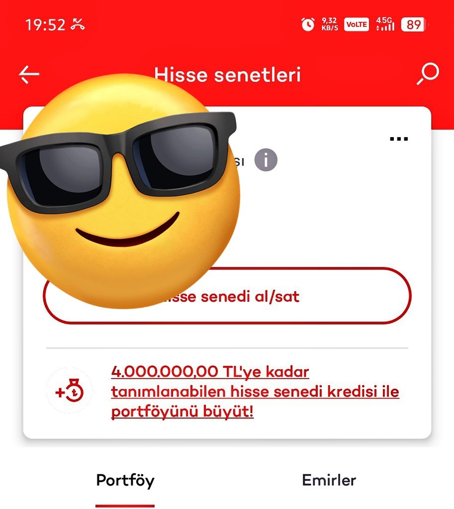 GenctraderBorsa's tweet photo. Benim 4 milyon limit 😁 https://t.co/RQi8OZQMHd