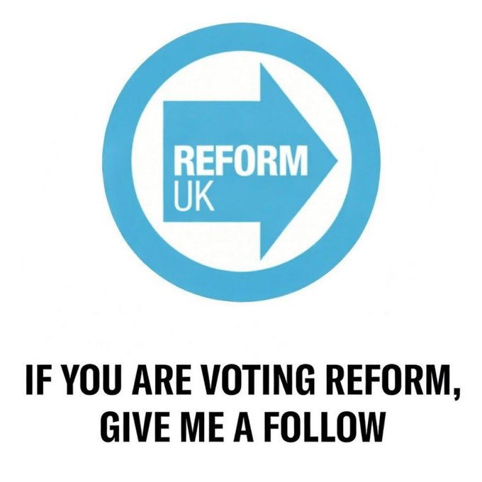 Poplib47's tweet image. If you are voting Reform, please follow and repost. I follow back 🙌🏻