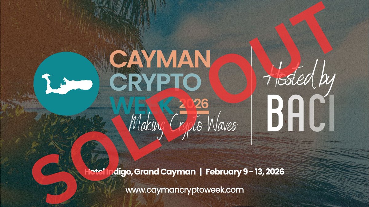 Cayman Crypto Week 2026 is SOLD OUT 😮‍🔥 ✔️ 380+ confirmed attendees ✔️  100+ on the waiting list & growing 📅 Feb 9–13 | 📍 Grand Cayman A FULL week  of curated