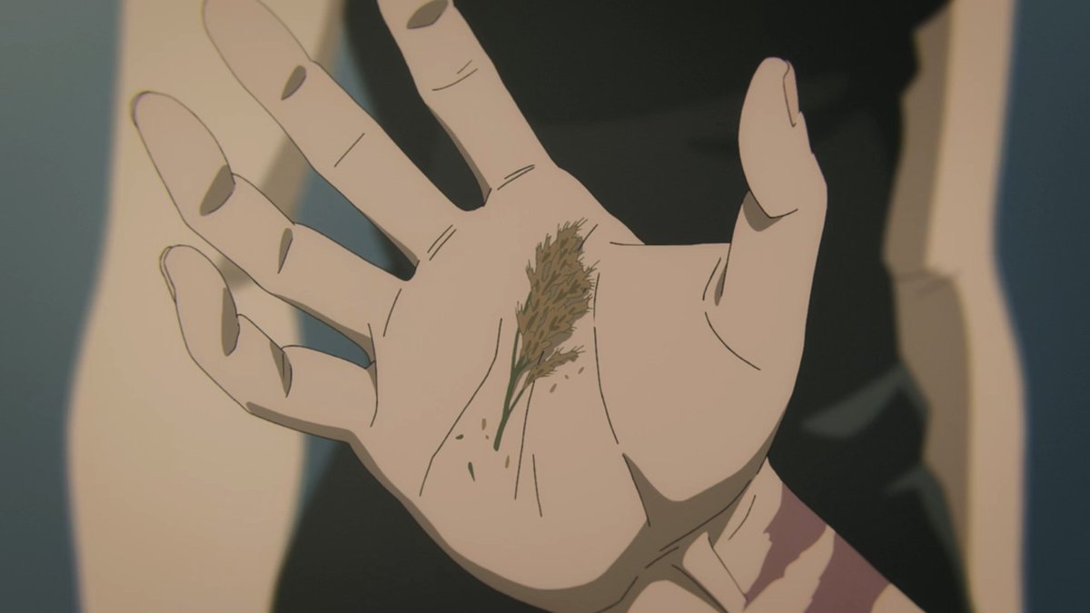 #呪術廻戦 アニメ勢に向けた解説

Q. 真依が最後に真希に渡した植物は何？

A. 「葦（あし）の穂」です。

今回のサブタイトル「葦を啣む（あしをふくむ）」。
これはある伝説が元ネタになっています。

✅ 元ネタ：「葦を啣む雁（かり）」の伝説