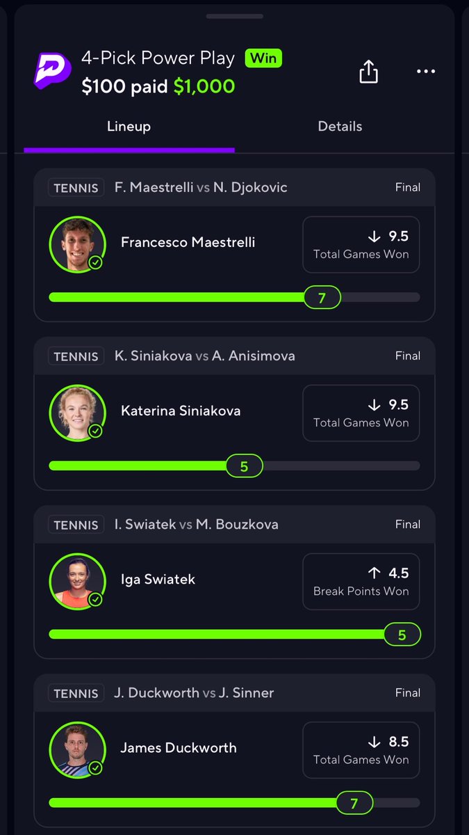 TopBinsLab's tweet image. 🚨 MAJOR CASH 🚨
Big tennis heater from our mod @dropshotpoints 🎾💰
Yesterday cashed out HEAVY 📈

Don’t miss the next plays 👀👇
👉 dubclub.win/af/afl-gbm7e/