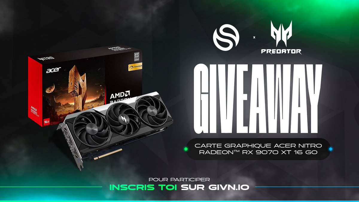 SolaryTV's tweet image. Une année avec @PredatorFrance c'est une belle année, et encore plus quand il y a un giveaway d'une carte graphique RX 9070 XT 🥹

Pour participer, il suffit de cliquer sur le lien GIVN.IO en commentaire 👇