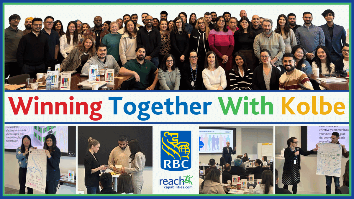 ReachCap's tweet photo. Incredible workshop with these #RBCBank digital marketers. By understanding their natural problem-solving instincts, they can better impact collaboration &amp; decision-making with their teammates. Do you know your #Kolbe? https://t.co/DkfQ5rtrfk https://t.co/yW5XZwj5JX