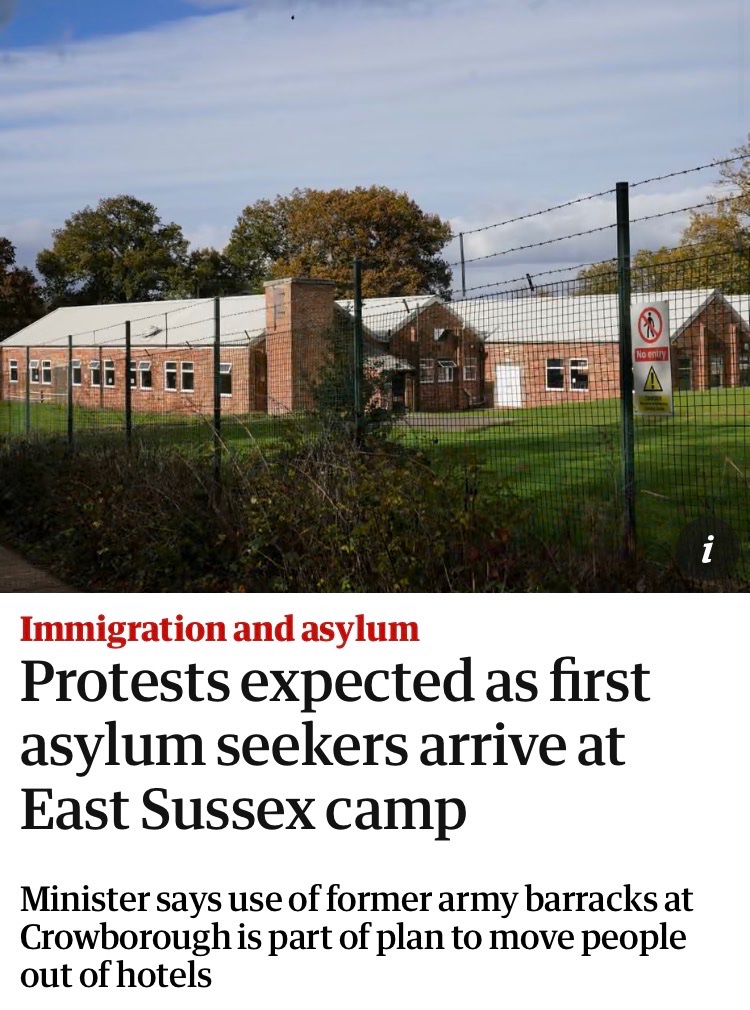The MP said no. The residents said no and protested.

Yet 27 young men - soon-to-be 500 young men - unvetted illegal immigrants, are to be moved into this sleepy Sussex town. 

This is my home. My dad taught at this camp. My friends trained at this camp. 

I'm getting out my